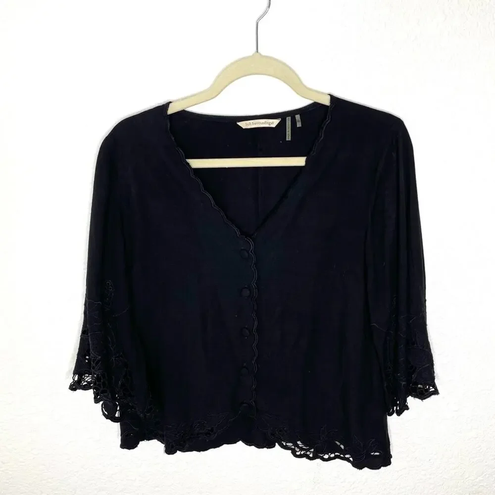 Soft Surroundings Half Moon Bay Top Item #22592 Black
Dainty Cardigan sz xsmall - Picture 2 of 7
